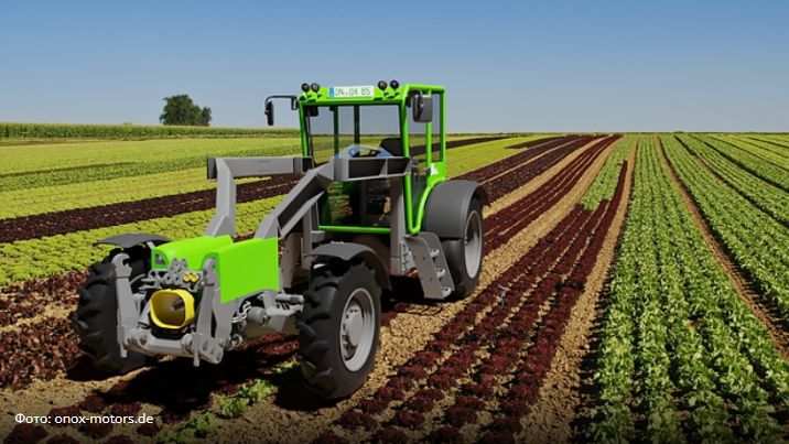 Onox-Motors представил полностью электрический трактор с тремя подъемными устройствами